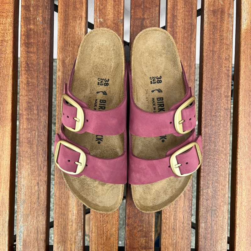 BIRKENSTOCK Arizona Big Buckle Berry Crush Nubuck Leather