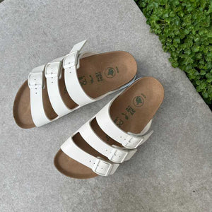 BIRKENSTOCK Florida Eggshell Papillio Platform Birko-Flor white