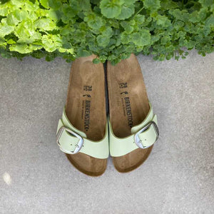 BIRKENSTOCK Madrid Big Buckle Faded Lime Nubuck Leather soft