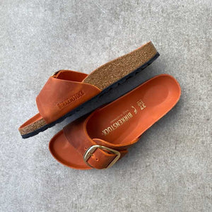 BIRKENSTOCK Madrid Big Buckle Burnt Orange Oiled Leather single strap