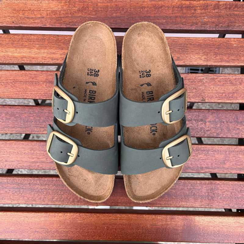 BIRKENSTOCK Arizona Big Buckle Thyme Nubuck Leather with Gold Buckle Ireland Bantry