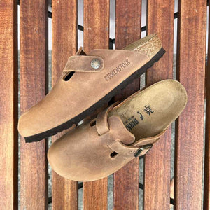 BIRKENSTOCK Boston Cognac Oiled Leather Ireland closed toe