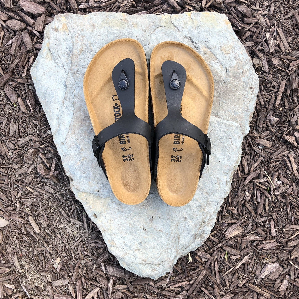 BIRKENSTOCK Gizeh Black Birko-flor – Craft Shop Bantry