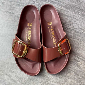 BIRKENSTOCK Madrid Big Buckle High Shine Chocolate Birko-Flor Top view