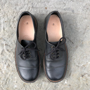 Handmade Mens Leather Oxford Shoes - Black - Craft Shop Bantry