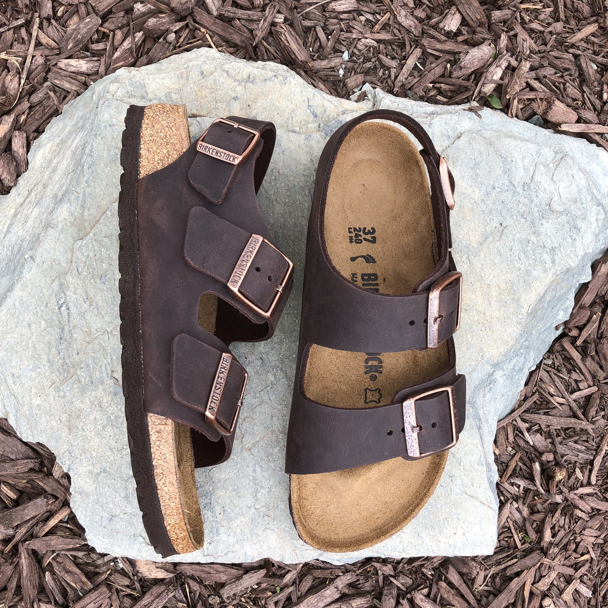 Milano oiled cheap leather birkenstock