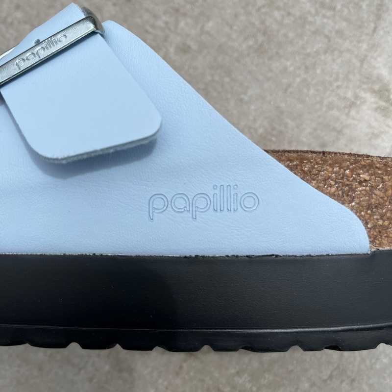 BIRKENSTOCK Arizona Baby Blue Vegan Platform Birko Flor - Papillio by Birkenstock outfit