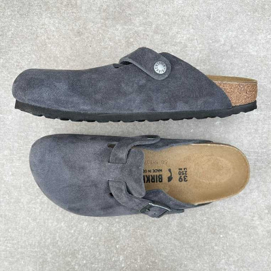 BIRKENSTOCK Boston Charcoal Suede Leather