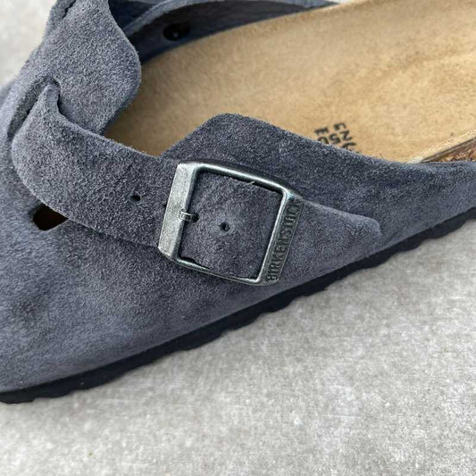 BIRKENSTOCK Boston Charcoal Suede Leather