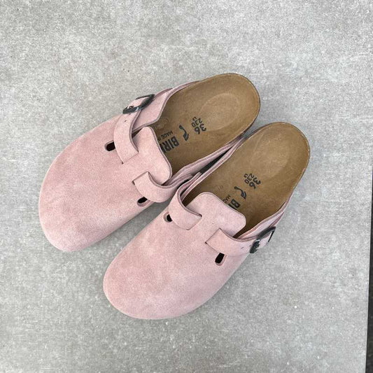 BIRKENSTOCK Boston Pink Clay Suede Leather