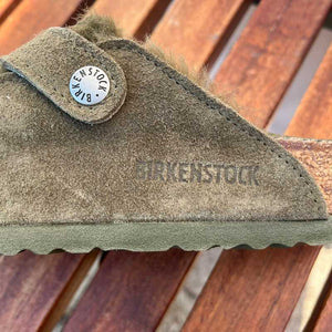 BIRKENSTOCK Boston Shearling Thyme Suede Leather Ireland Green houseshoes