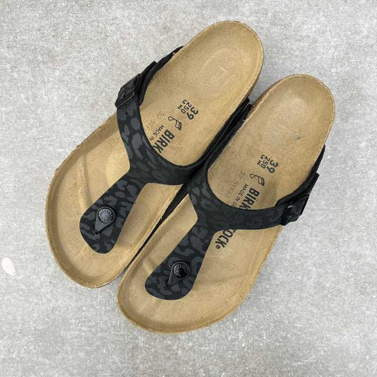 BIRKENSTOCK Gizeh Leo Black Synthetics