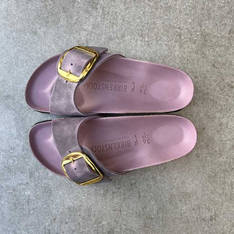 BIRKENSTOCK Madrid Big Buckle Lavender Oiled Leather Outfit