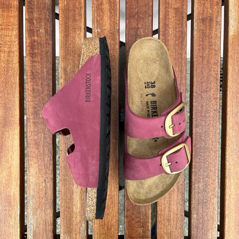 BIRKENSTOCK Arizona Big Buckle Berry Crush Nubuck Leather