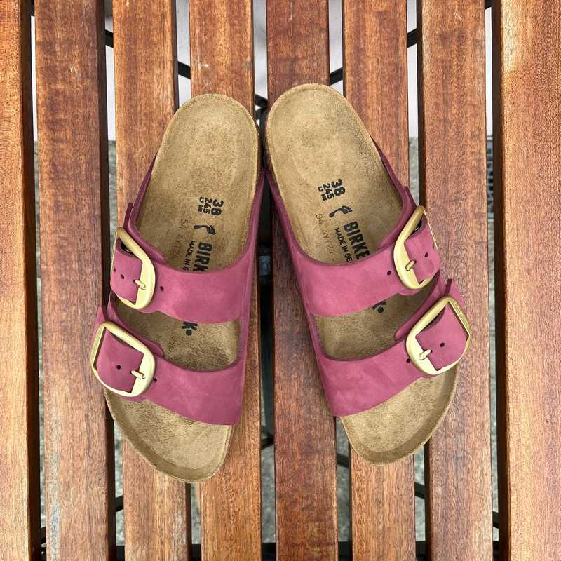 BIRKENSTOCK Arizona Big Buckle Berry Crush Nubuck Leather