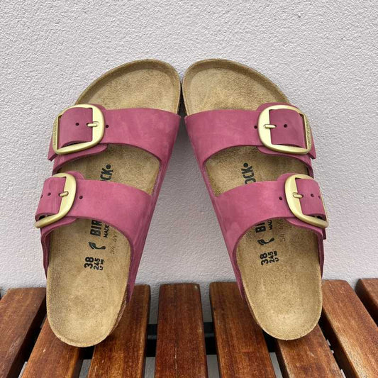 BIRKENSTOCK Arizona Big Buckle Berry Crush Nubuck Leather