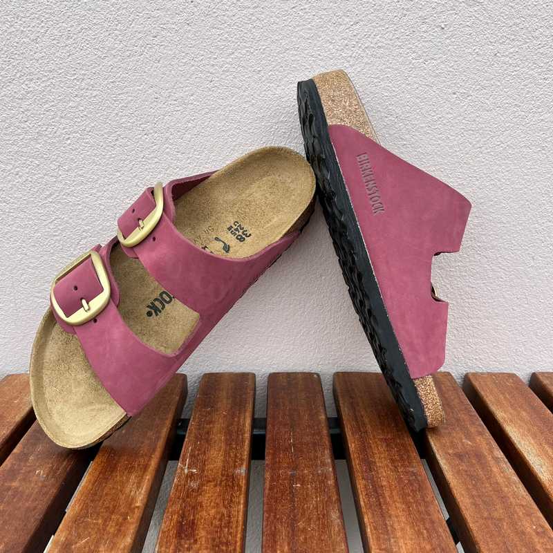 BIRKENSTOCK Arizona Big Buckle Berry Crush Nubuck Leather