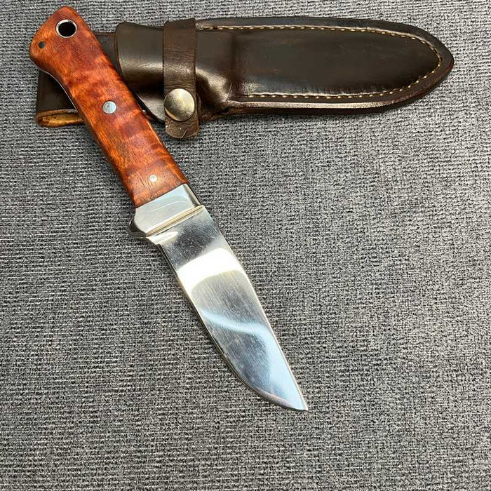 Rambler Knife with Bubinga Wood Handle & Leather Sheath by Rory Connor