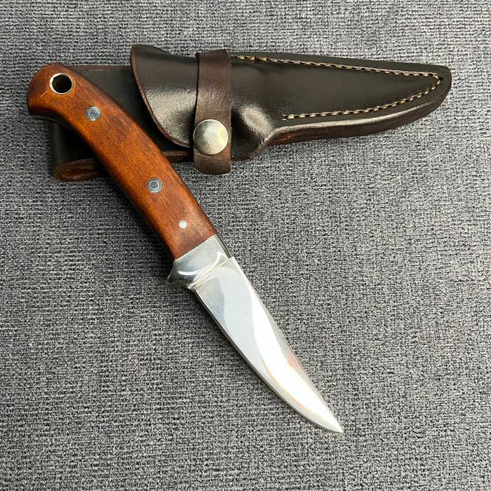 Fisher Knife with Jarrah Wood Handle & Leather Sheath No.2 by Rory Connor