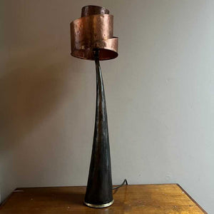 Copper Table Lamp with Spiral Shade by Paddy McCormack