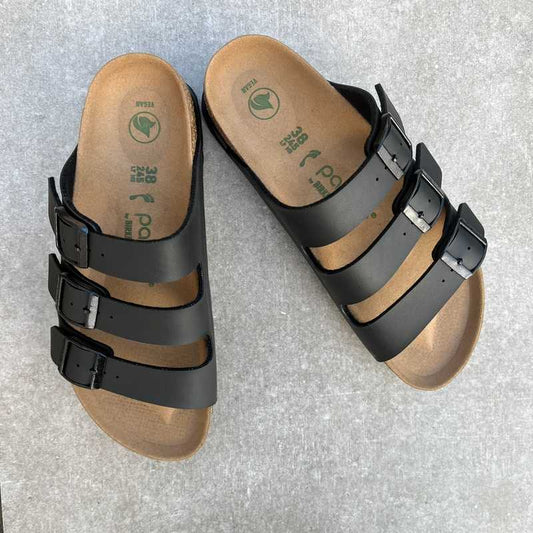 BIRKENSTOCK Florida Black Papillio Vegan Platform Birko-Flor Bantry