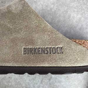 BIRKENSTOCK Arizona Taupe Suede Leather Soft Footbed Logo