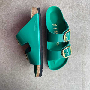 BIRKENSTOCK Arizona Big Buckle Digital Green Patent Leather going out
