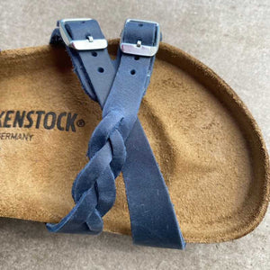 BIRKENSTOCK Franca Braided Navy Oiled Leather Strappy