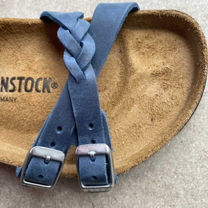 BIRKENSTOCK Franca Braided Navy Oiled Leather Plated