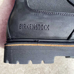 BIRKENSTOCK Stalon Black Nubuck Leather logo