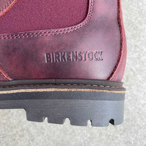 BIRKENSTOCK Stalon Burgundy Nubuck Leather Logo