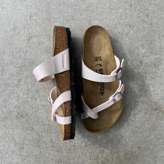 BIRKENSTOCK Mayari Saffiano Iridescent Light Rose pink