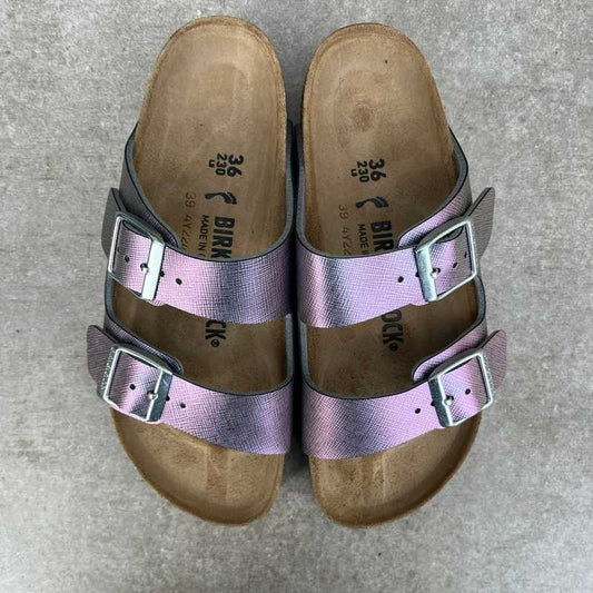 BIRKENSTOCK Arizona. Saffiano Iridescent Viola Birko-Flor