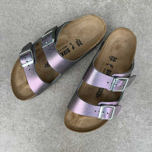 BIRKENSTOCK Arizona. Saffiano Iridescent Viola Birko-Flor