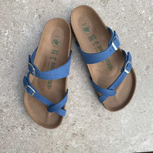 BIRKENSTOCK Mayari Elemental Blue Vegan Birkibuc crisscross sandal