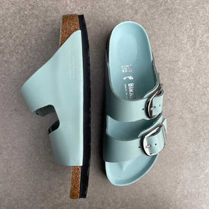 BIRKENSTOCK Arizona Big Buckle Surf Green Patent Leather leather footbed