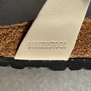BIRKENSTOCK Mayari Ecru Nubuck Leather crisscross straps