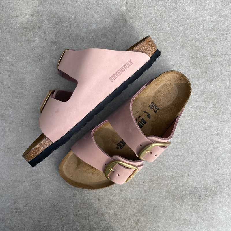 BIRKENSTOCK Arizona Big Buckle Soft Pink Nubuck Leather