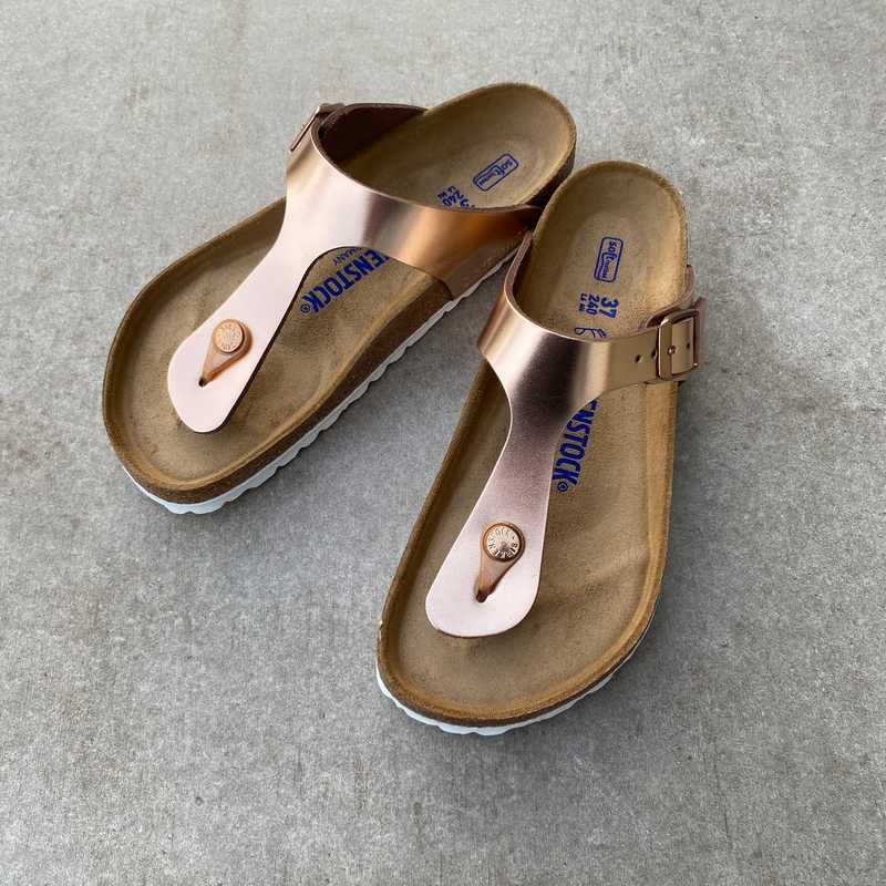 BIRKENSTOCK Gizeh Metallic Copper Birko-flor toe post
