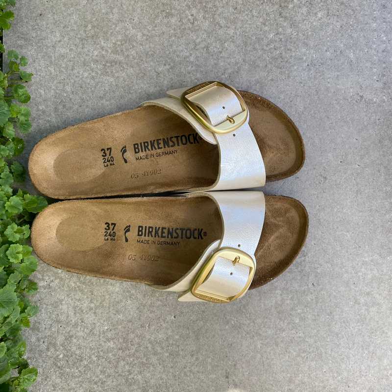 Birkenstock madrid big buckle graceful pearl white online