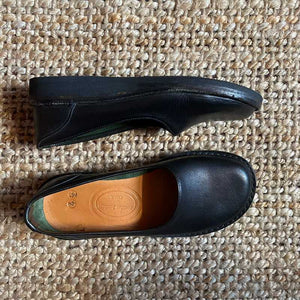 Brendan Jennings Handmade Leather Court Shoes Black Cork 