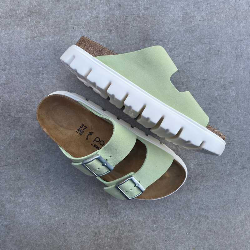 In Stock, Bantry Lime Platform Arizona Chunky Suede Post in