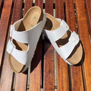 BIRKENSTOCK Arizona White Platform Vegan Birko-Flor - Papillio by Birkenstock Ireland