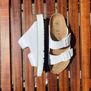 BIRKENSTOCK Arizona White Platform Vegan Birko-Flor - Papillio by Birkenstock Ireland