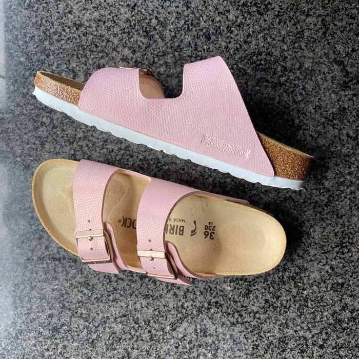 Light Rose Arizona Suede Leather Rose Soft Footbed Rose
