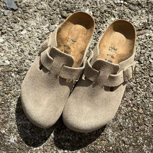 BIRKENSTOCK Boston Faded Khaki Suede Leather