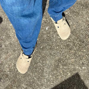 BIRKENSTOCK Boston Faded Khaki Suede Leather