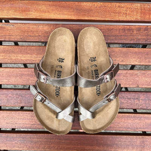 BIRKENSTOCK Mayari Graceful Taupe Birko-flor Ireland crisscross straps