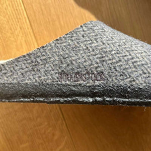 Birkenstock Zermatt Shearling Herringbone Dark Grey Wool Felt