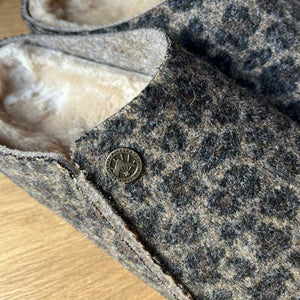 Birkenstock Zermatt Shearling Leo Toffee Melange Wool Felt